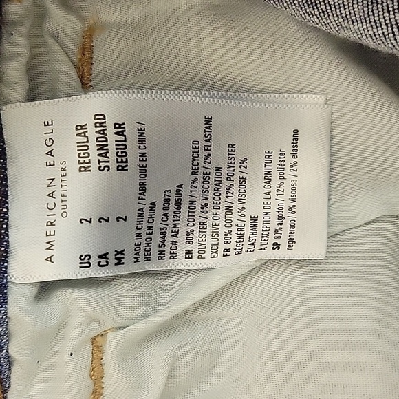 American Eagle Next Level Stretch Straight Leg Jeans. dark wash Womens Sz 2 X 32 - Picture 5 of 5